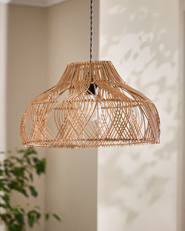 Natural Rattan Light Shade - Woven Pendant Ceiling Shade