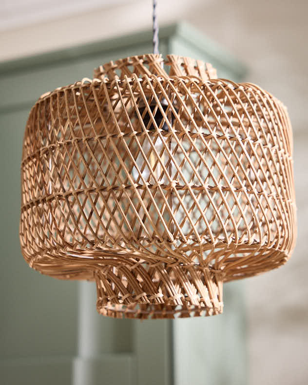 Light Shade - Boxed Diamond Woven Pendant Shade