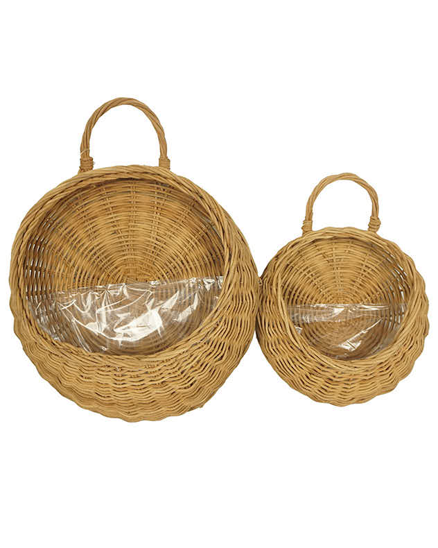 Set of 2 Round Wall Hanging Baskets