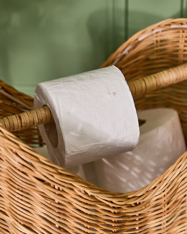 Fluted Toilet Roll Holder and Basket