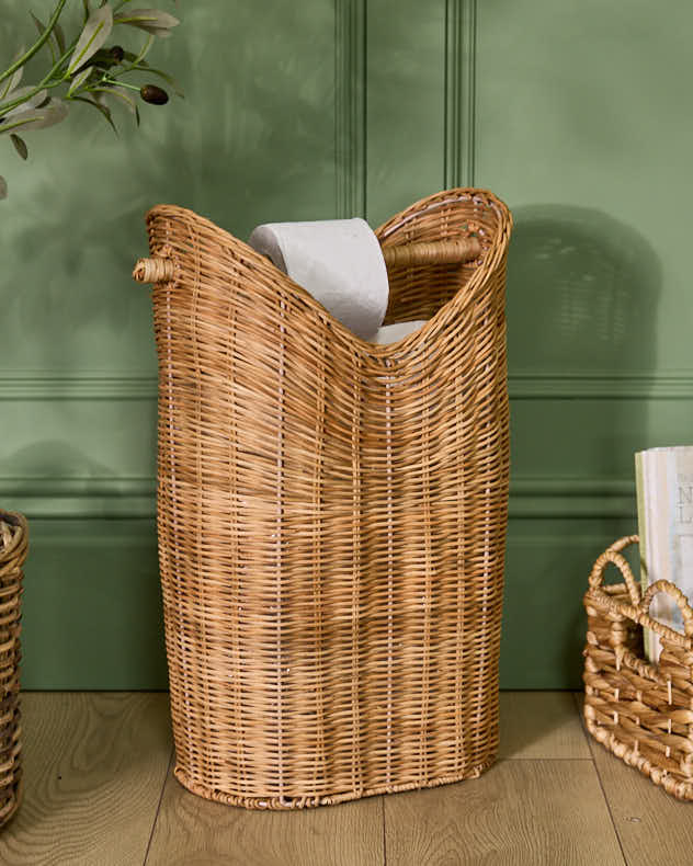 Fluted Toilet Roll Holder and Basket
