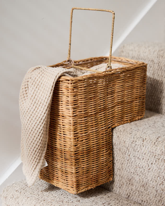 Natural Rattan Storage Baskets - Staircase Storage Basket