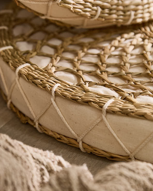 Ambala Woven Round Floor Cushion