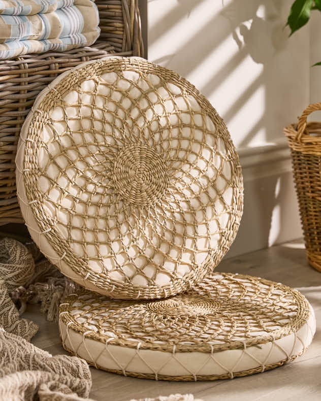 Ambala Woven Round Floor Cushion