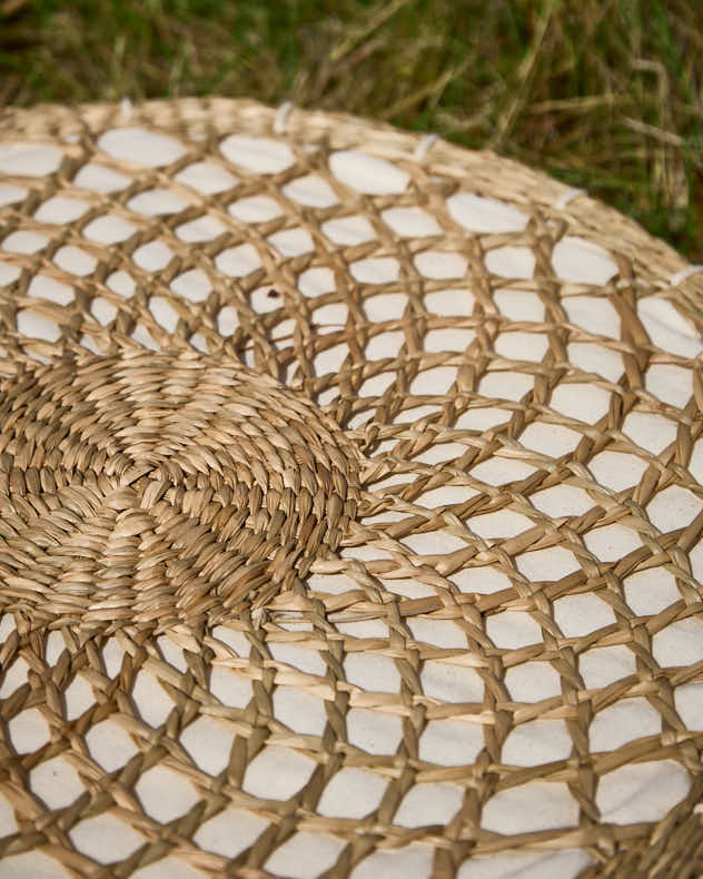 Ambala Woven Round Floor Cushion