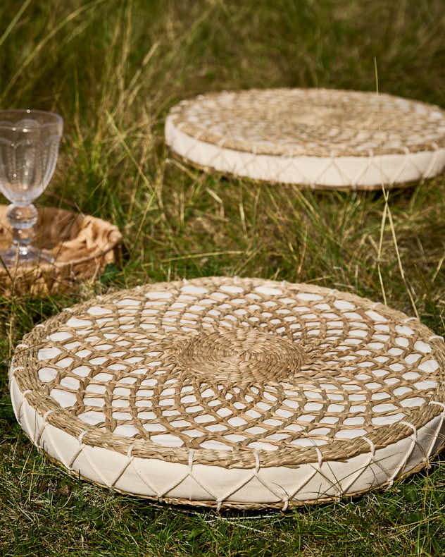 Ambala Woven Round Floor Cushion