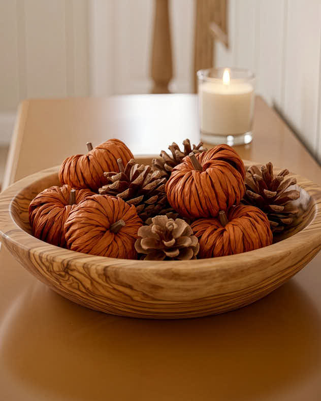 Autumn Pumpkin and Pinecone Box