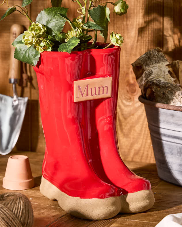 Personalised Large Red Welly Planter