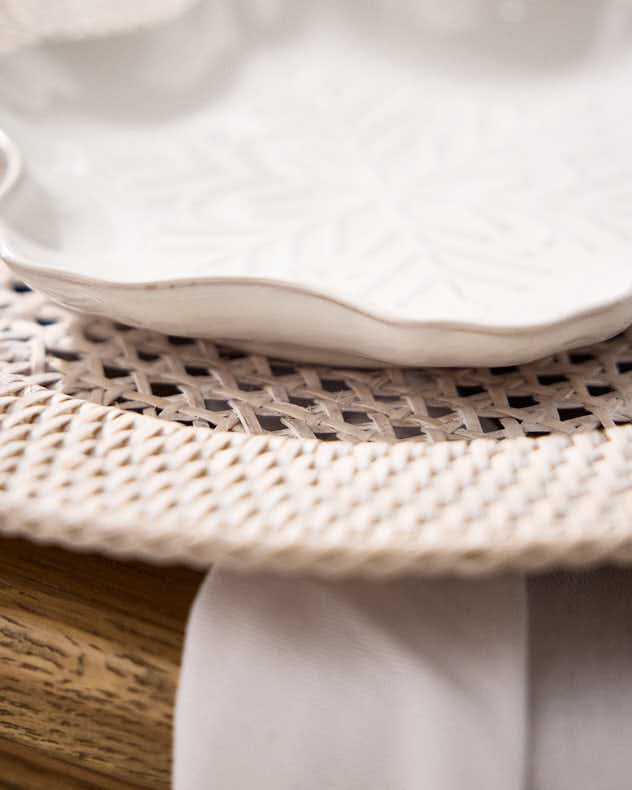 Set of 2 White Snowflake Side Plates