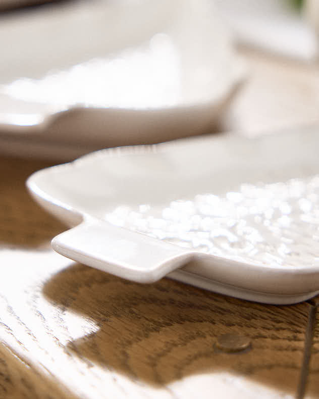 Set of 2 White Tree Side Plates