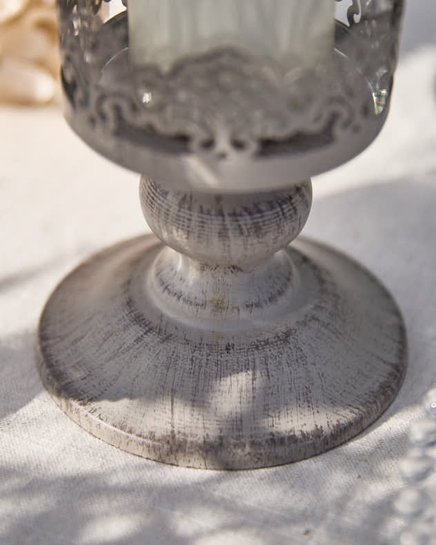 Vintage Hearts Hurricane Candle Holder