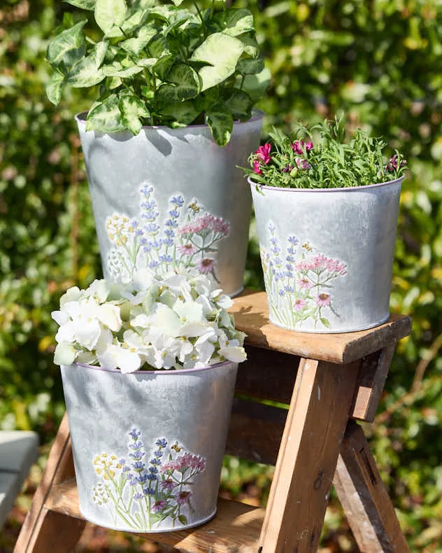 Set of 3 Spring Meadow Planters