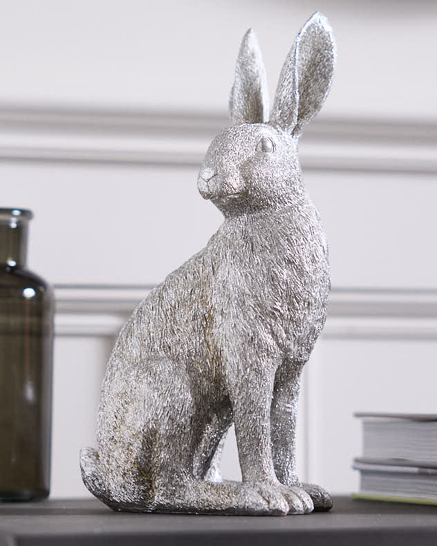 Silver Ornaments - Small Silver Hare Ornament