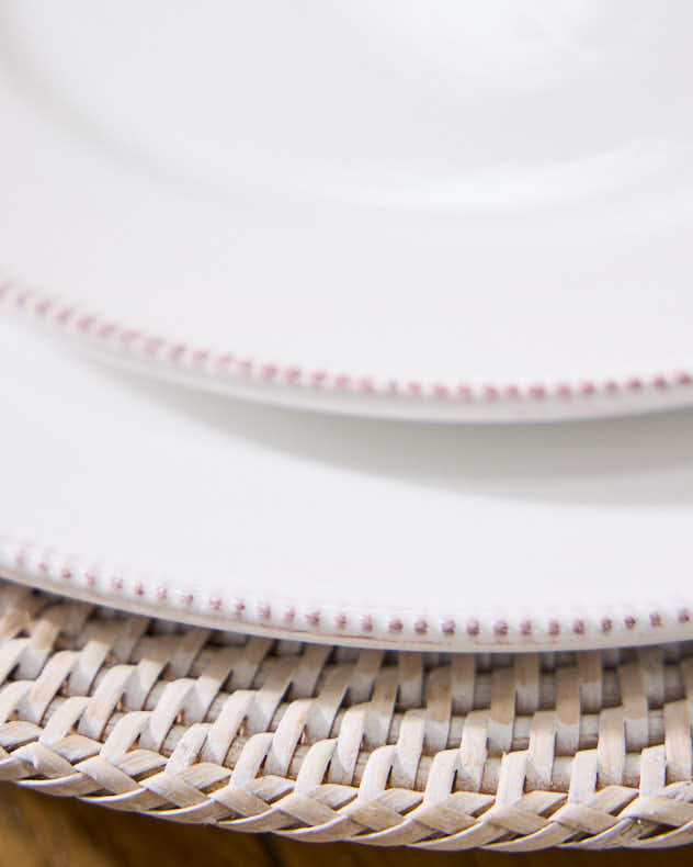 12 Piece Textured Edge Ceramic Dinnerware Set