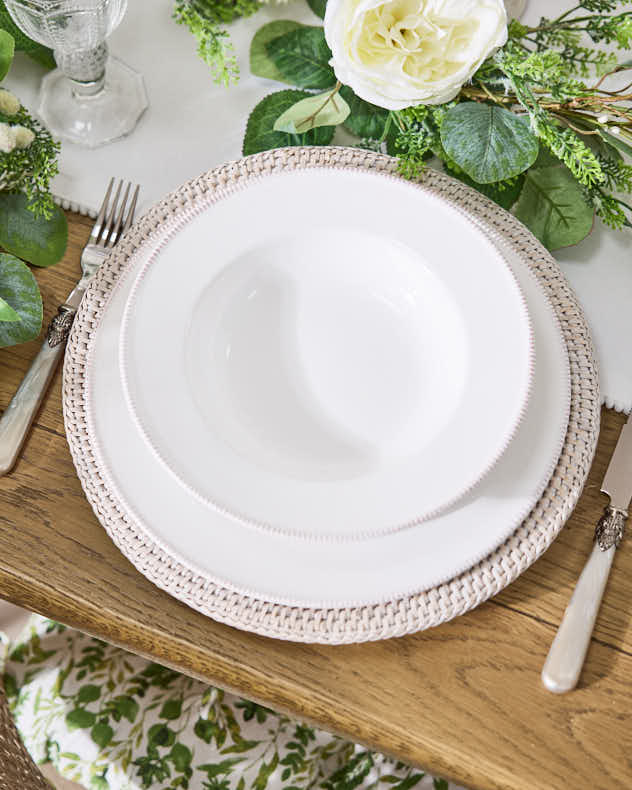 12 Piece Textured Edge Ceramic Dinnerware Set