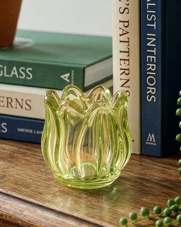 Glass Tulip Tealight Holder