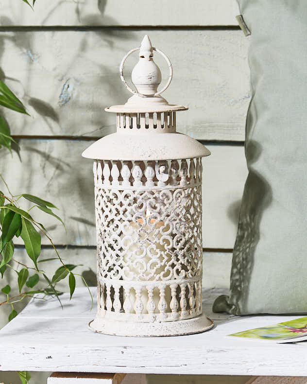 Ivory Moroccan Antique Candle Lantern