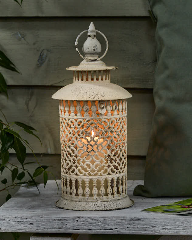 Ivory Moroccan Antique Candle Lantern