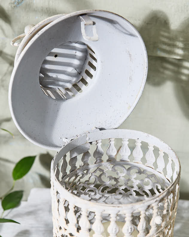 Ivory Moroccan Antique Candle Lantern