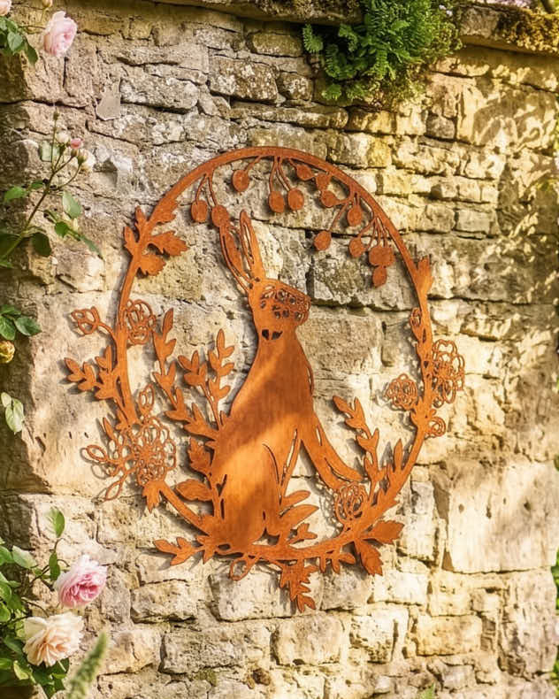 Wall Plaques - Rustic Hare Wall Decoration