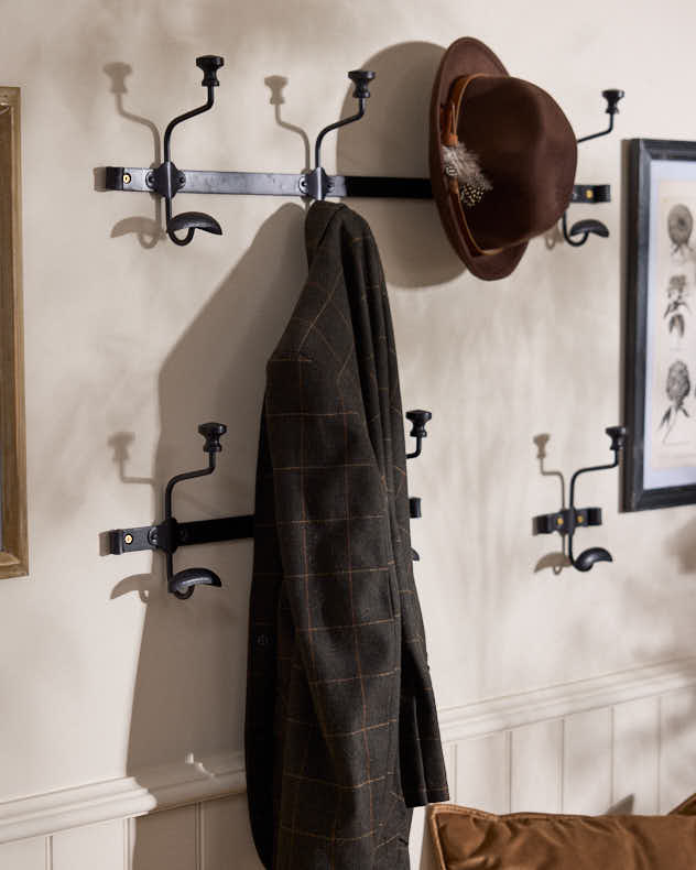 Single Black Recycled Iron Hooks & Racks - Duke Noir Metal Wall Hooks