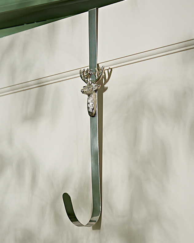 Silver Recycled Iron Wreath Hangers - Stag Head Wreath Hanger