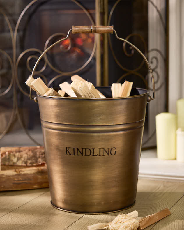 Brass Spark Kindling Bucket