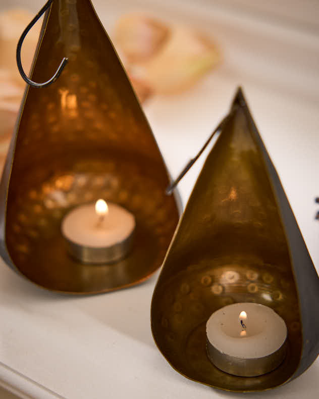 Candle Holders - Set of 2 Brass Elegance Tea holders