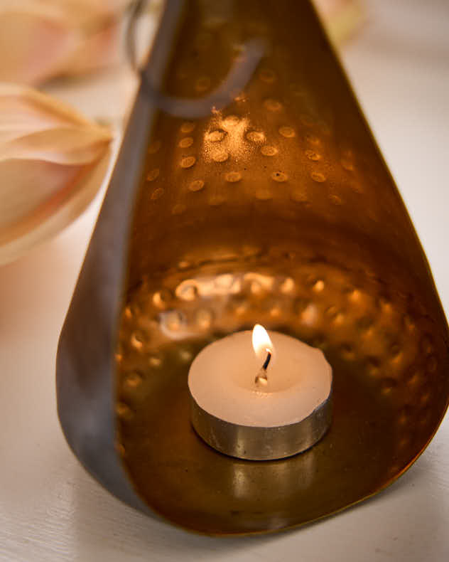 Candle Holders - Set of 2 Brass Elegance Tea holders