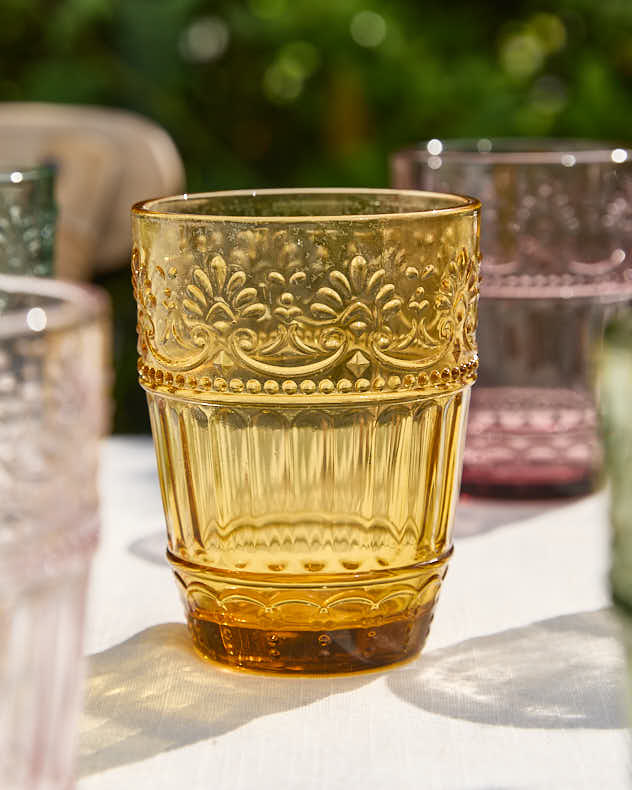 Set of 6 Embossed Pastel Tumblers