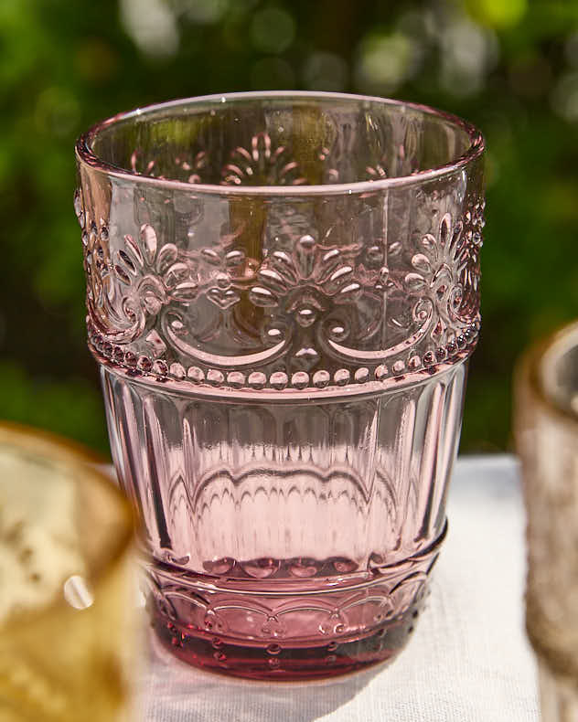 Set of 6 Embossed Pastel Tumblers