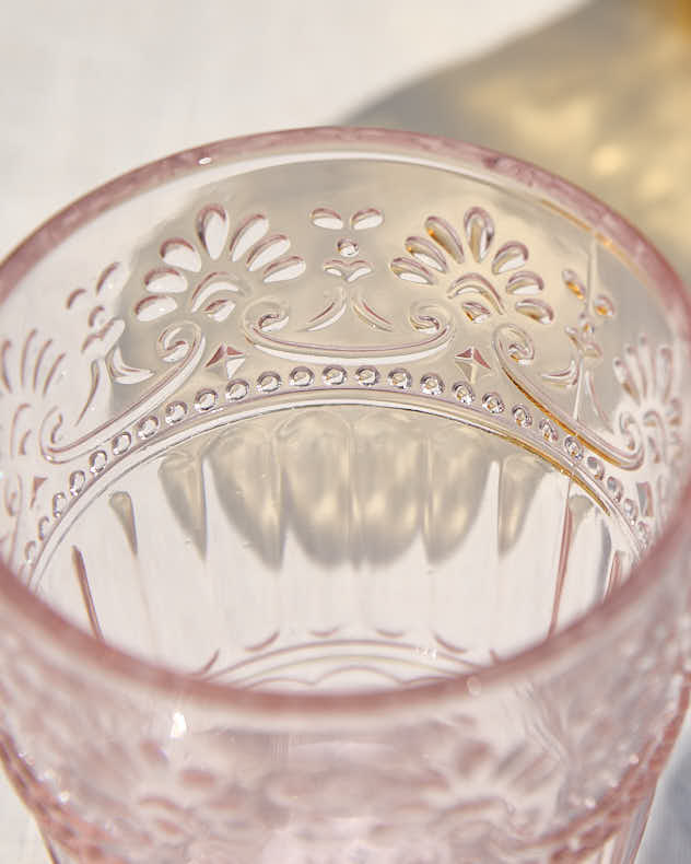 Set of 6 Embossed Pastel Tumblers