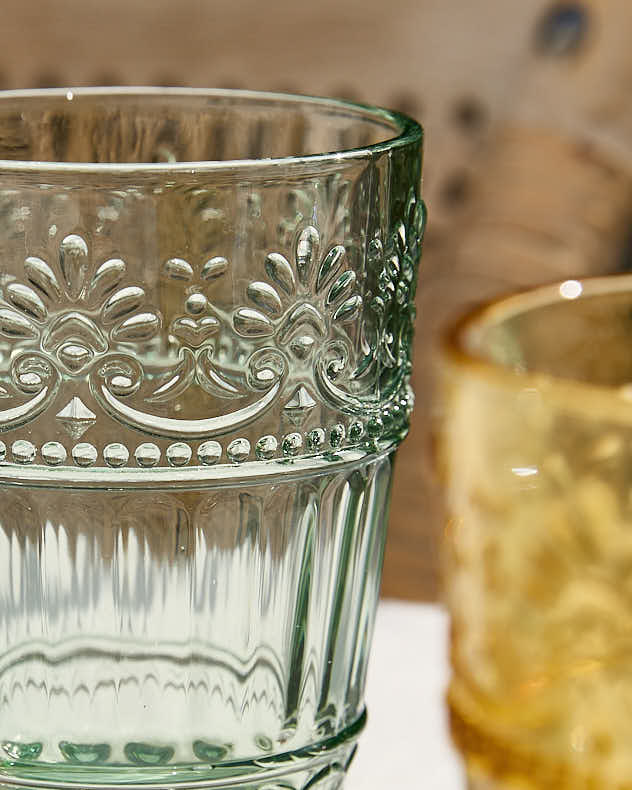 Set of 6 Embossed Pastel Tumblers