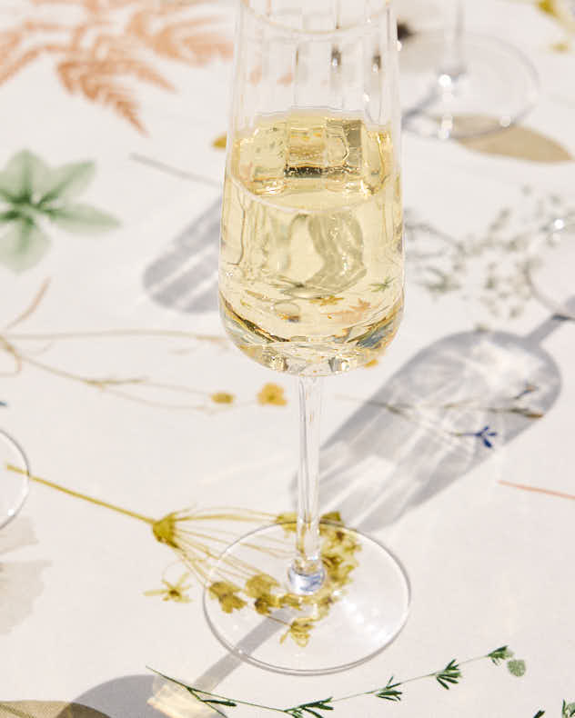 Set of 4 Ribbed Vintage Champagne flutes