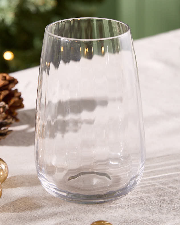 Set of 4 Ribbed Vintage Highball Glasses