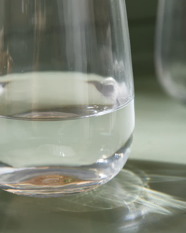 Set of 4 Ribbed Vintage Highball Glasses