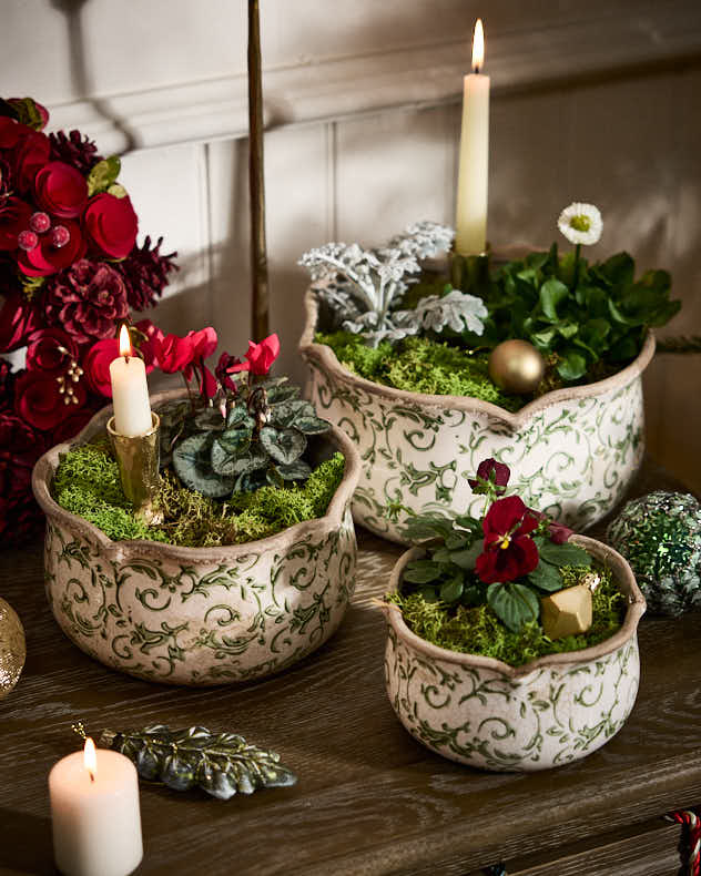 Irina Green Botanical Set of 3 Planters
