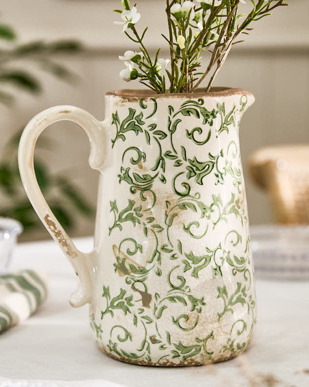 Jug Vase Large - Irina Green Botanical Pitcher Jug