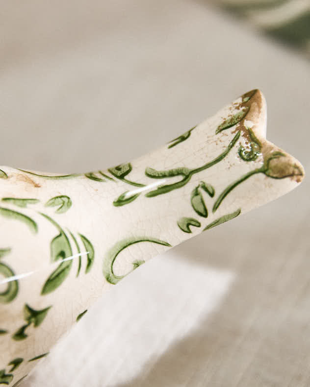 Set of 2 Irina Green Botanical Bird Ornaments