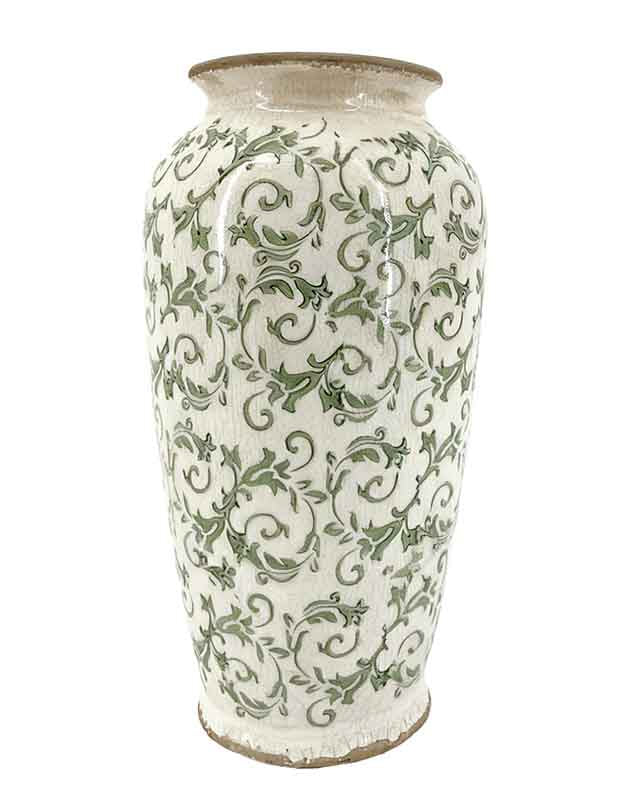 Irina Green Botanical Urn Vase