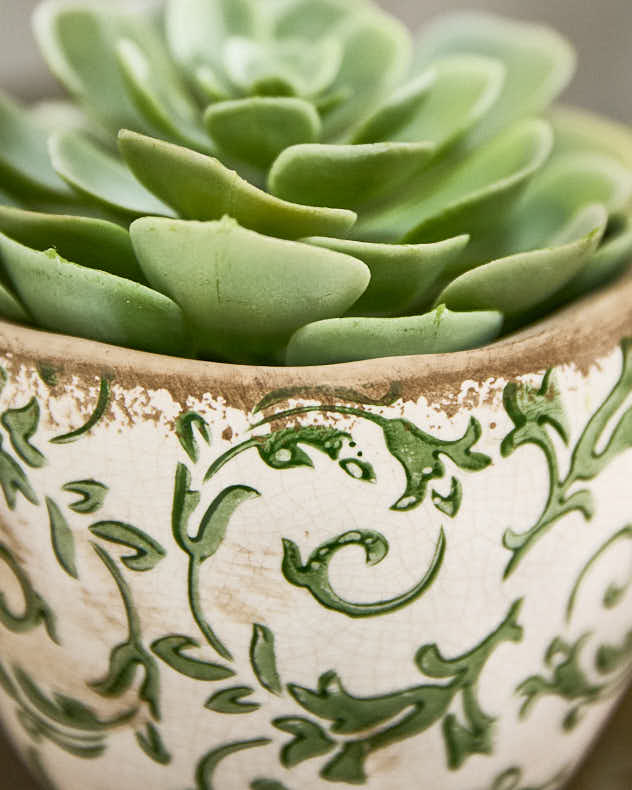 Pots &amp; Planters Large - Irina Green Botanical Planter