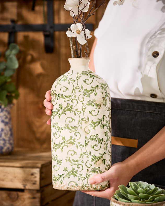 Vases - Irina Green Botanical Bottle Vase