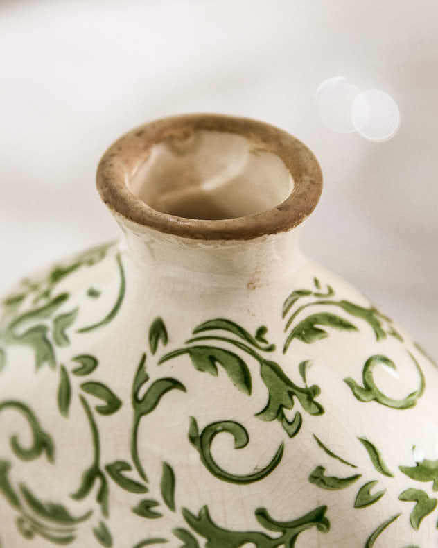 Irina Green Botanical Bottle Vase