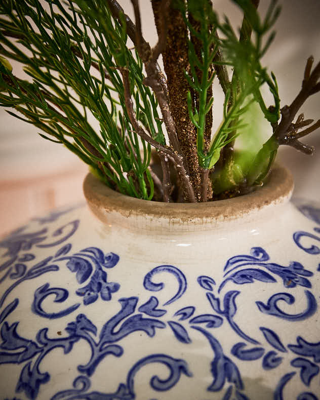 Solene Blue Botanical Runde Vase