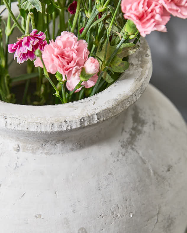 Handcrafted White Grecian Vase