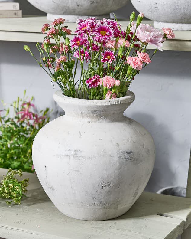 Handcrafted White Grecian Vase