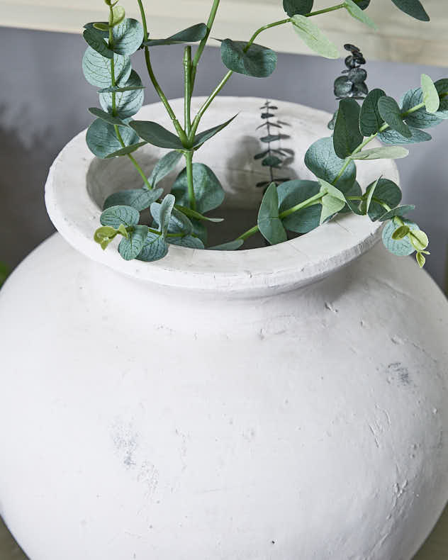 Textured White Antique Style Vase