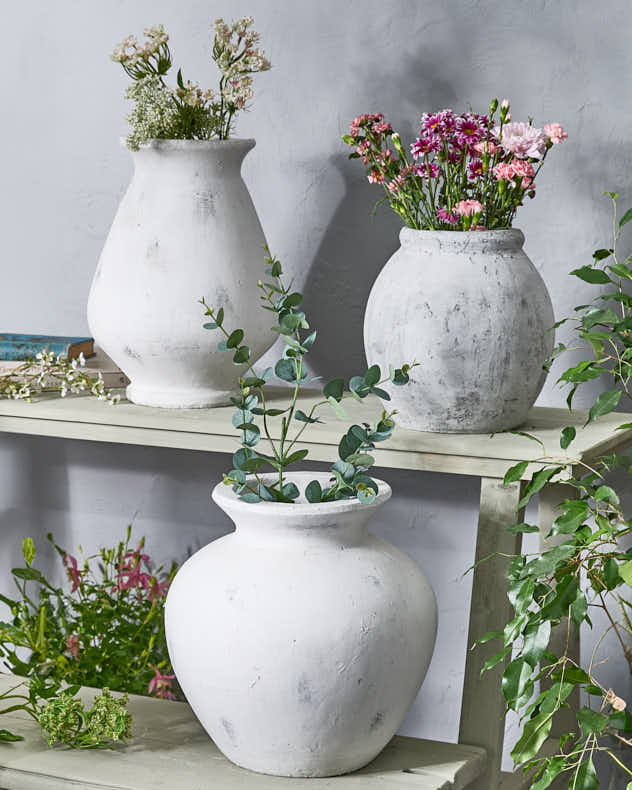 Textured Antique Style Vase Collection