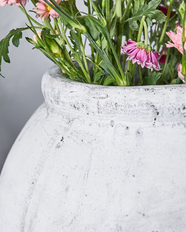 Mediterranean Style Grey Ceramic Planter