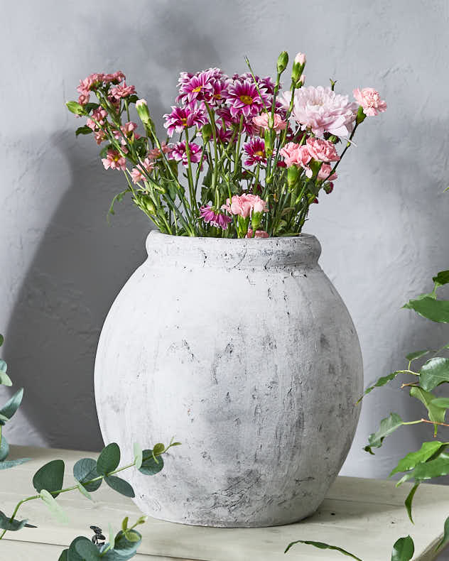 Mediterranean Style Grey Ceramic Planter